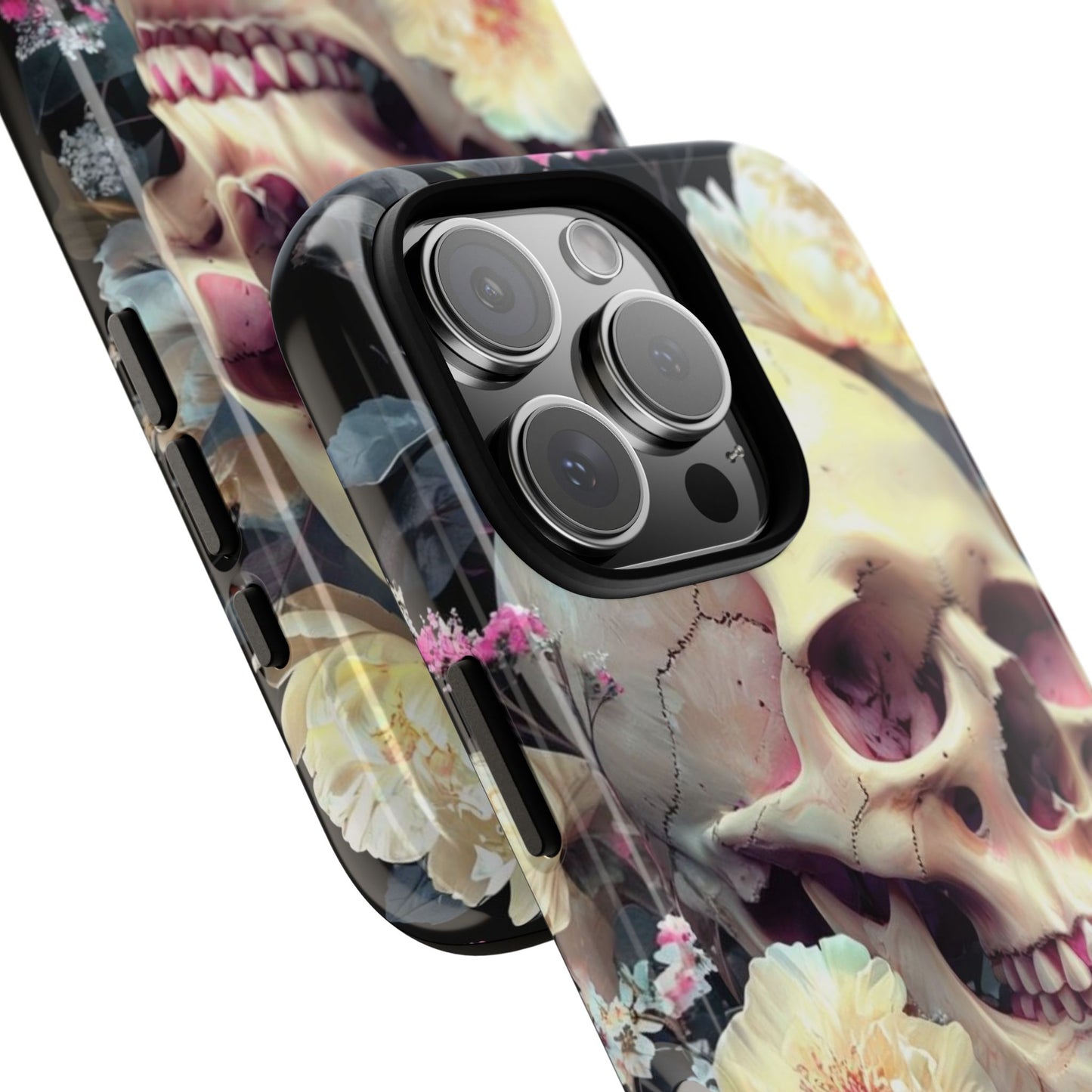 Gothic Floral Skull - Phone Case