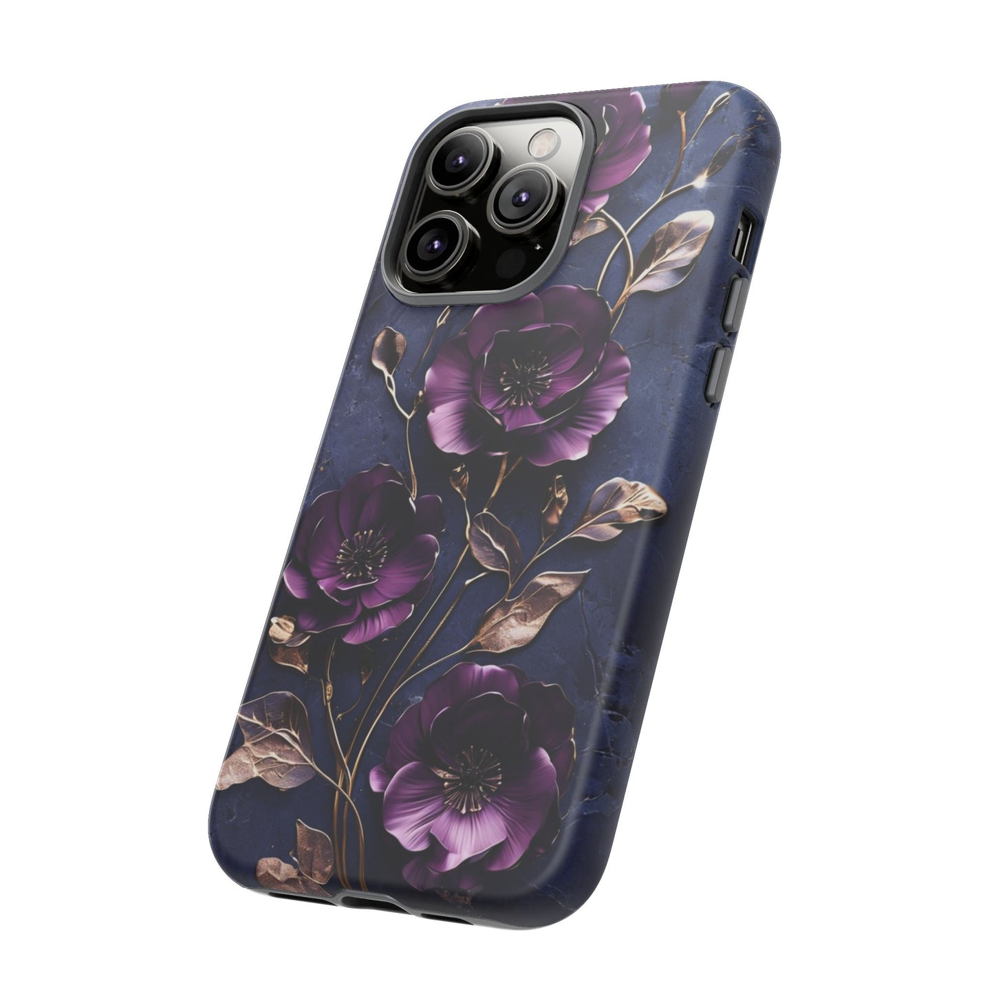 Midnight Purple Floral - Phone Case