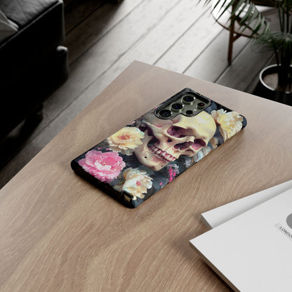 Gothic Floral Skull - Phone Case