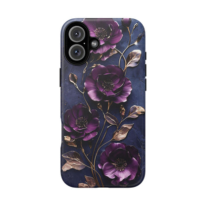 Midnight Purple Floral - Phone Case