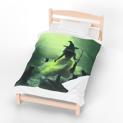 Witch In The Mist - Velveteen Plush Blanket