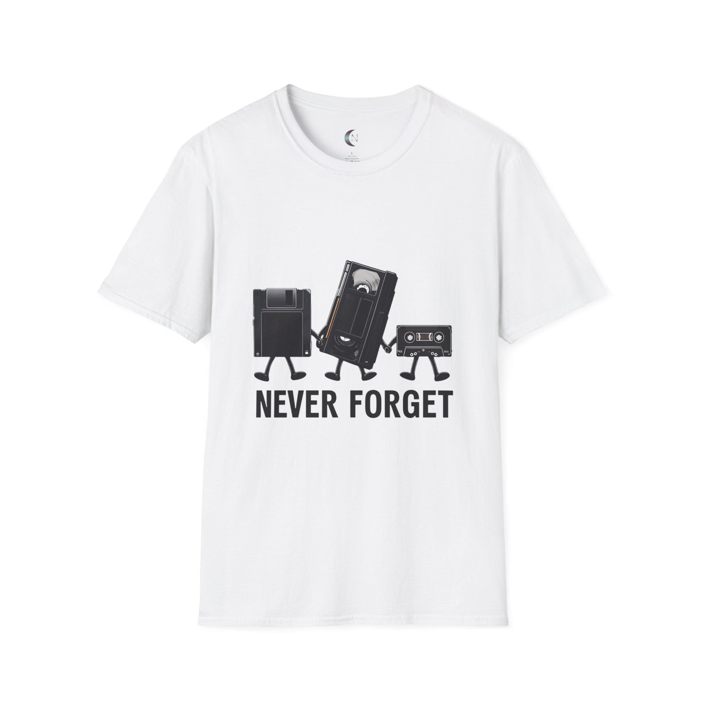 Never Forget Retro Tech - Unisex Softstyle T-Shirt