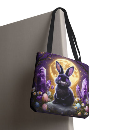 Moonlit Bunny with Amethyst Crystals - Tote Bag