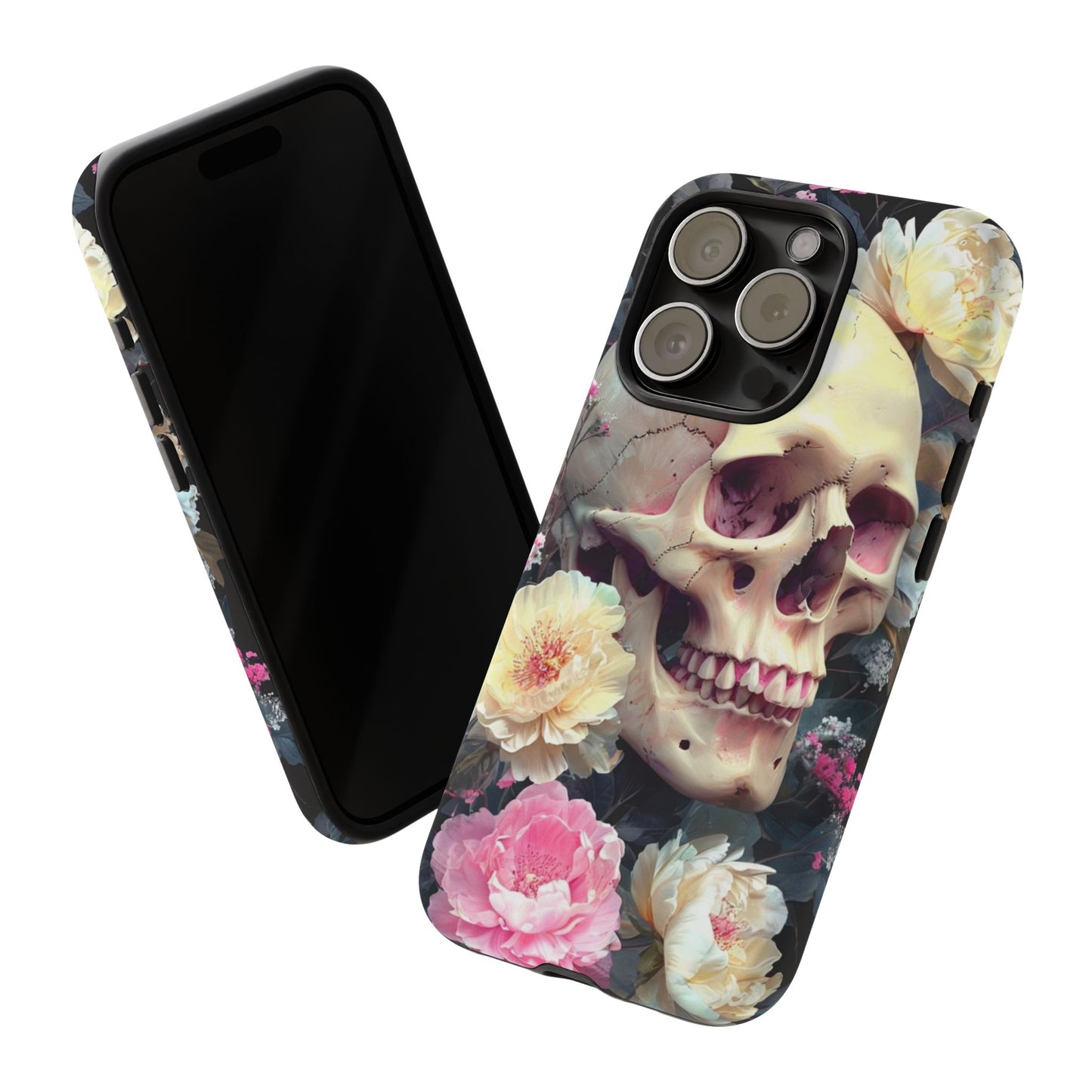 Gothic Floral Skull - Phone Case