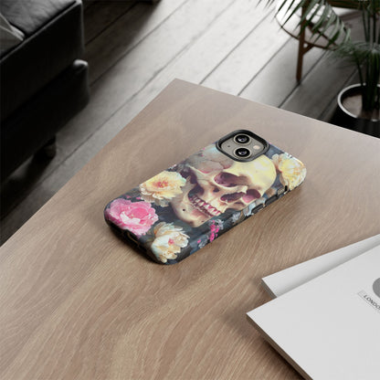 Gothic Floral Skull - Phone Case