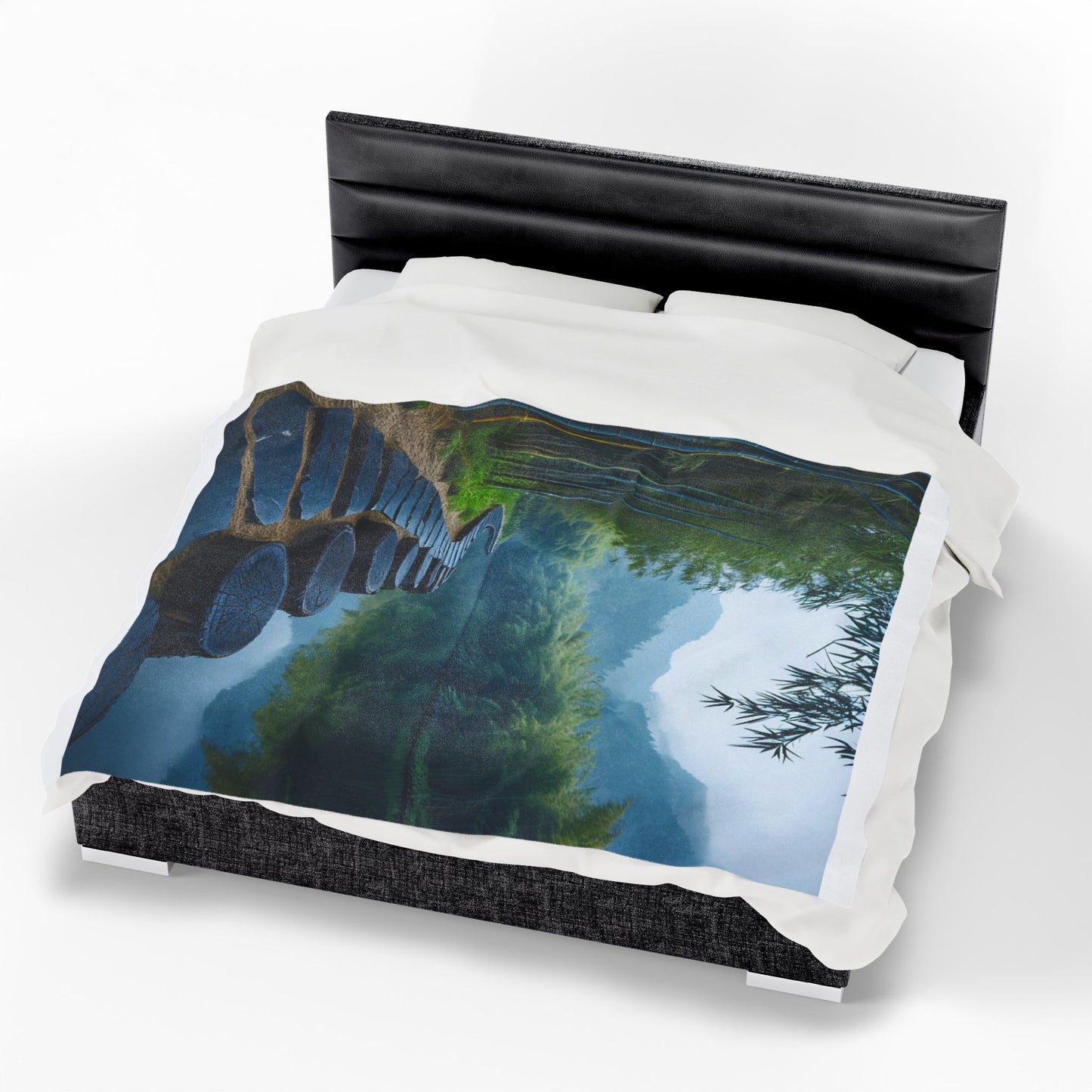 Tranquil Bamboo Path - Velveteen Plush Blanket