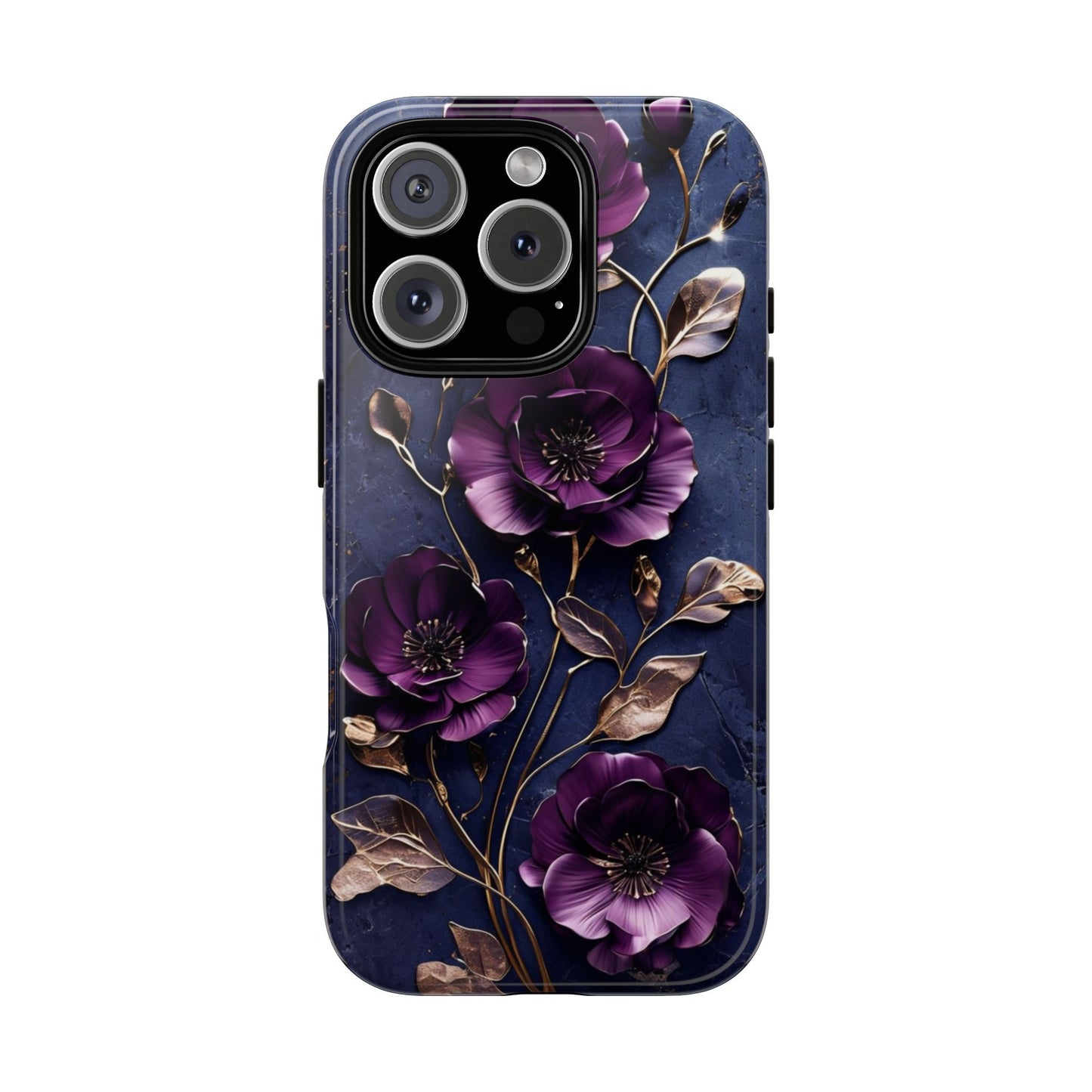 Midnight Purple Floral - Phone Case
