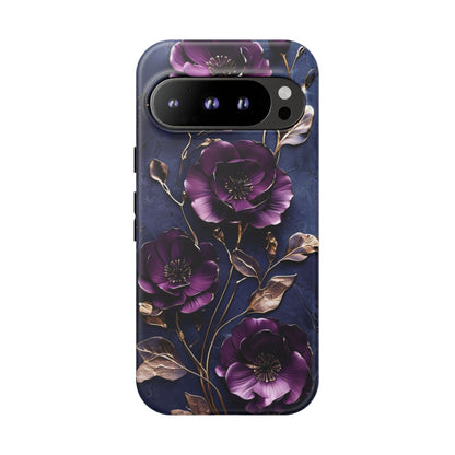 Midnight Purple Floral - Phone Case