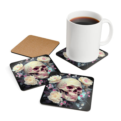 Gothic Skull & Floral - Coaster Set