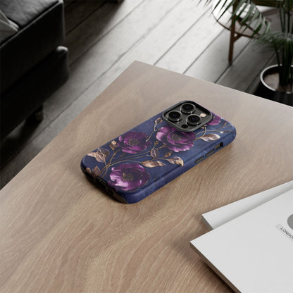 Midnight Purple Floral - Phone Case