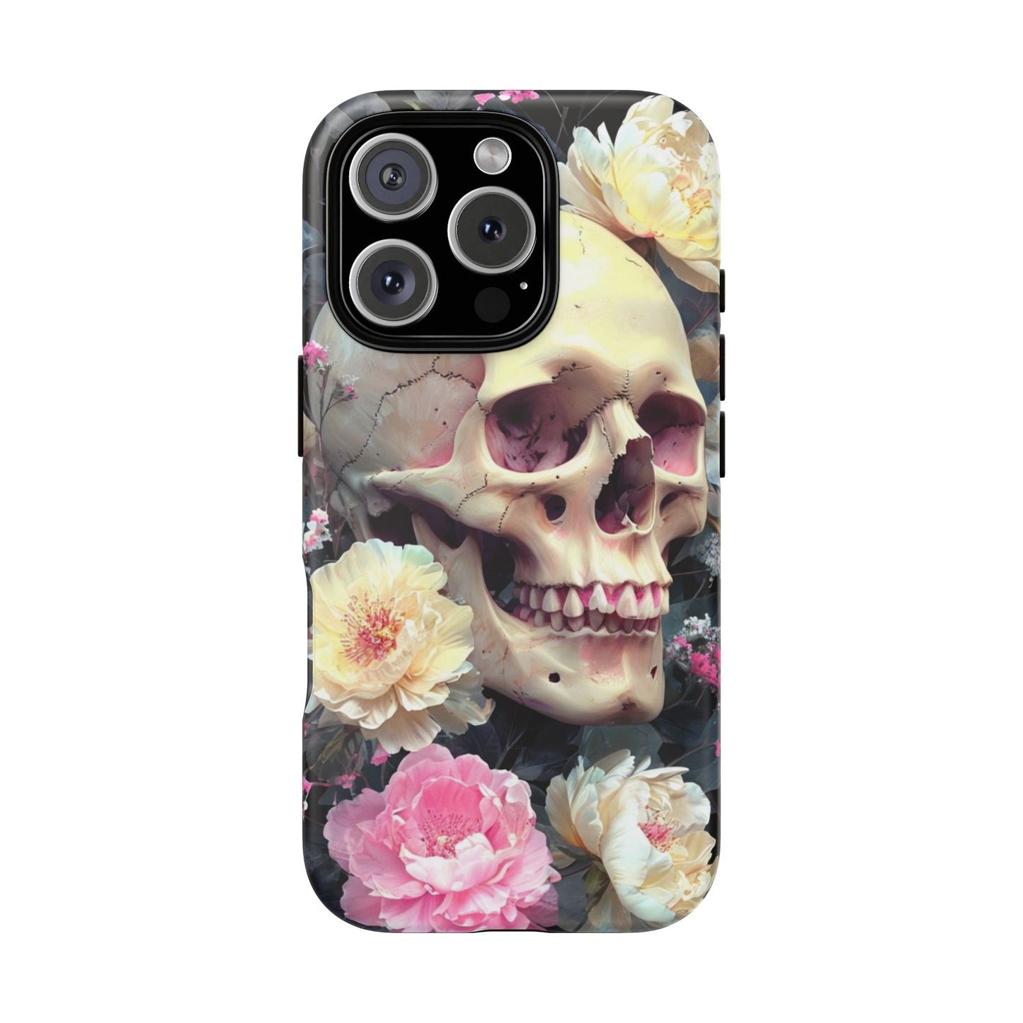 Gothic Floral Skull - Phone Case