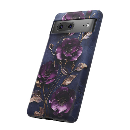 Midnight Purple Floral - Phone Case