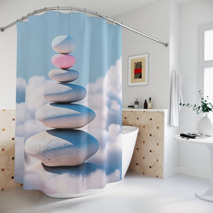 Zen Rock Stack - Shower Curtain