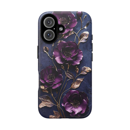 Midnight Purple Floral - Phone Case