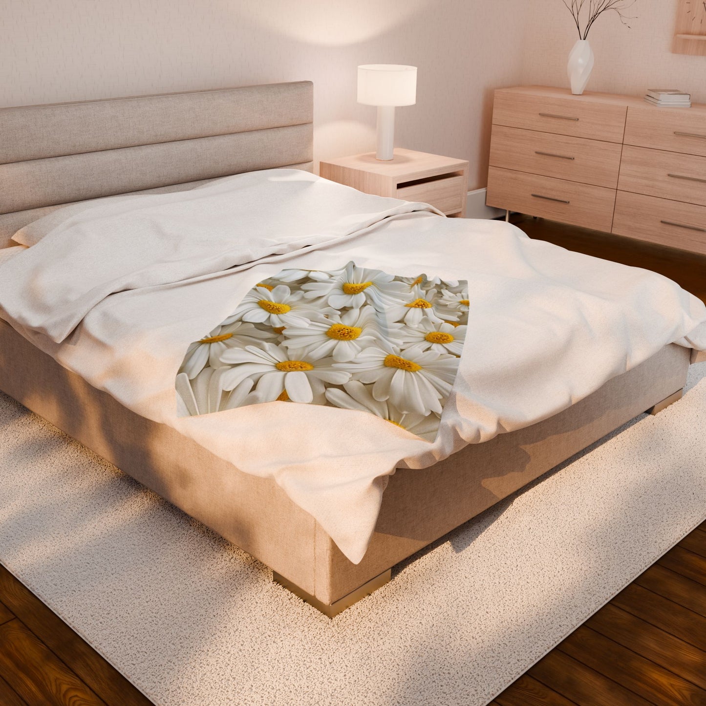 White Sunflower  - Plush Blanket