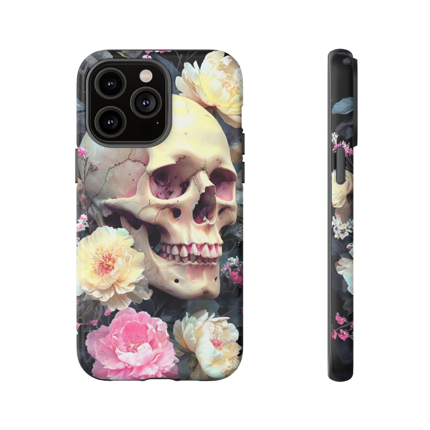 Gothic Floral Skull - Phone Case