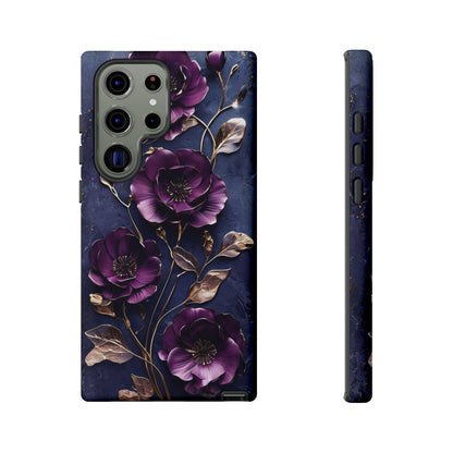 Midnight Purple Floral - Phone Case