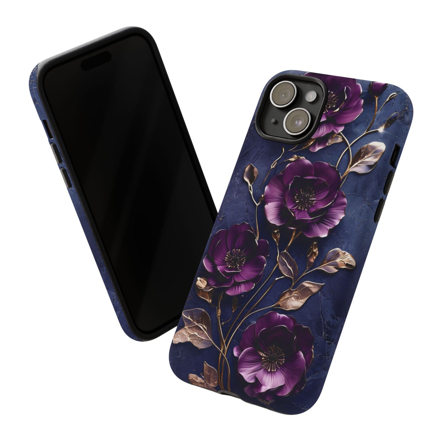 Midnight Purple Floral - Phone Case
