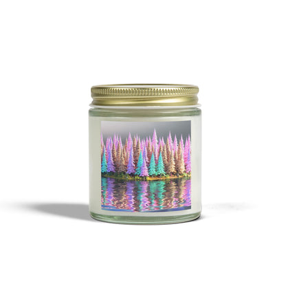 Pastel Pine Trees & Lake Reflection - Candle