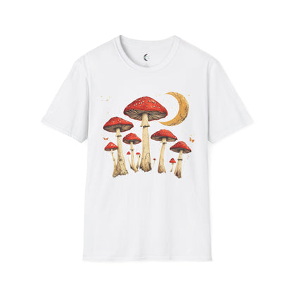 Whimsical Mushroom Moon - Unisex Softstyle T-Shirt