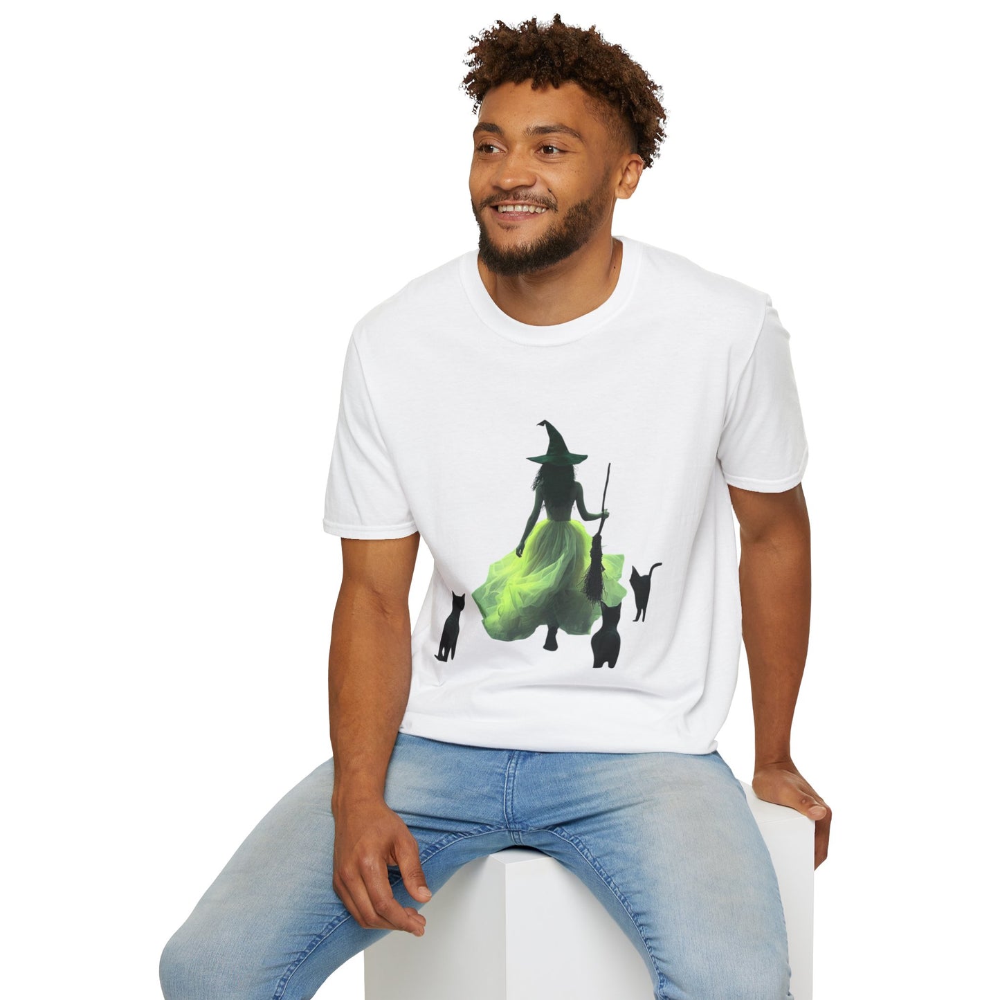 Witch and Black Cats - Unisex Softstyle T-Shirt