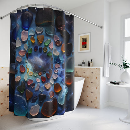 Celestial Sea Glass Spiral - Shower Curtain