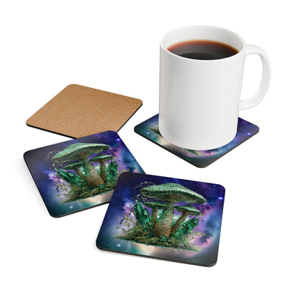 Cosmic Crystals & Mushrooms - Coaster Set