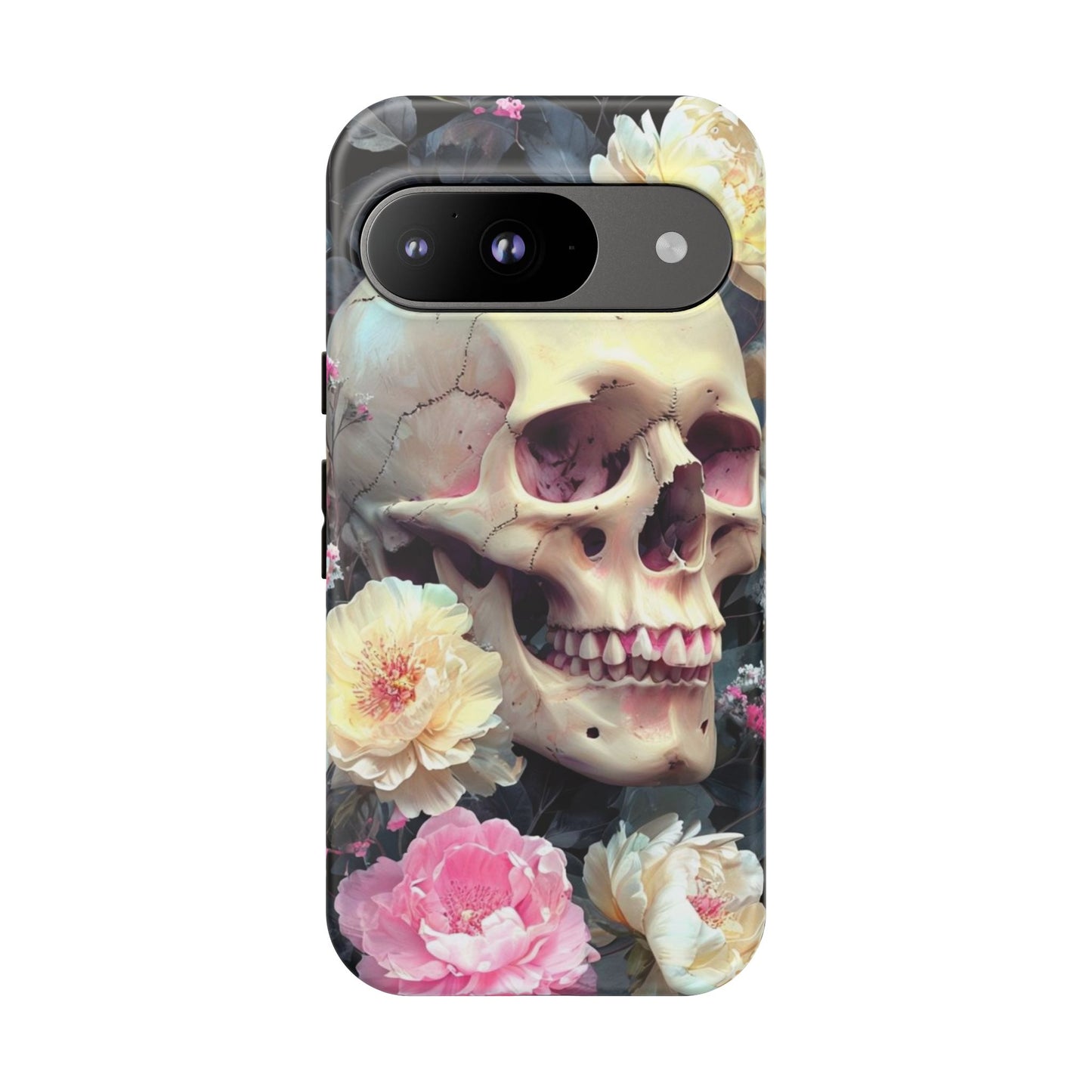 Gothic Floral Skull - Phone Case