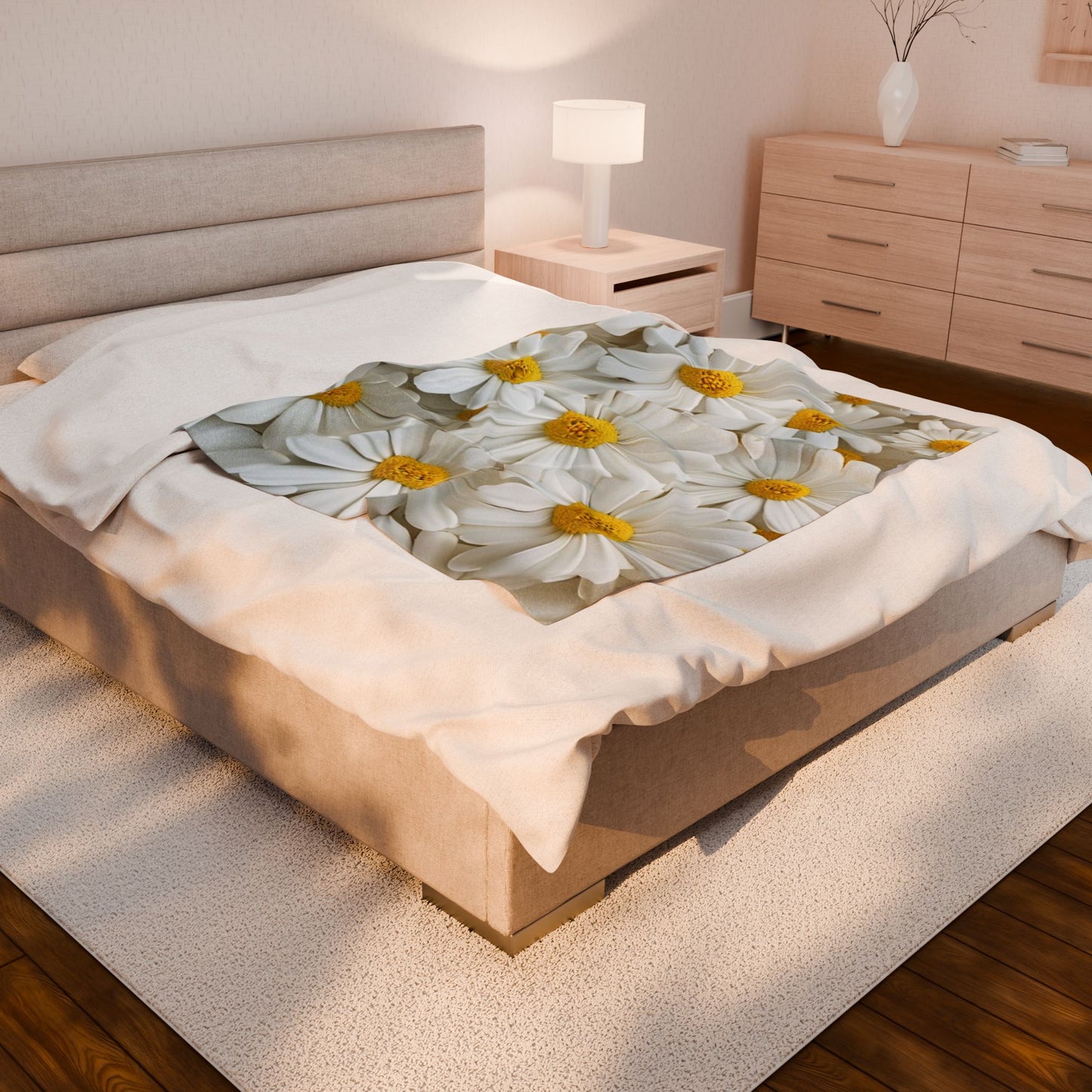 White Sunflower  - Plush Blanket