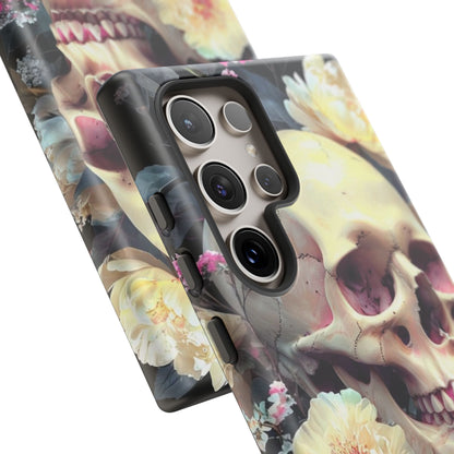 Gothic Floral Skull - Phone Case