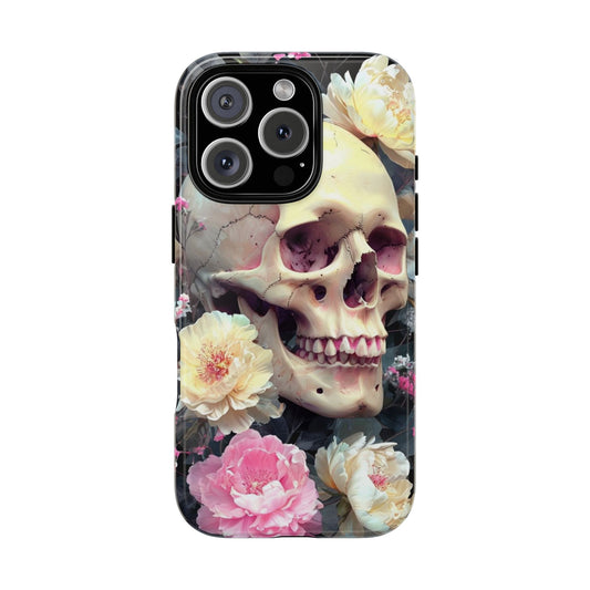 Gothic Floral Skull - Phone Case
