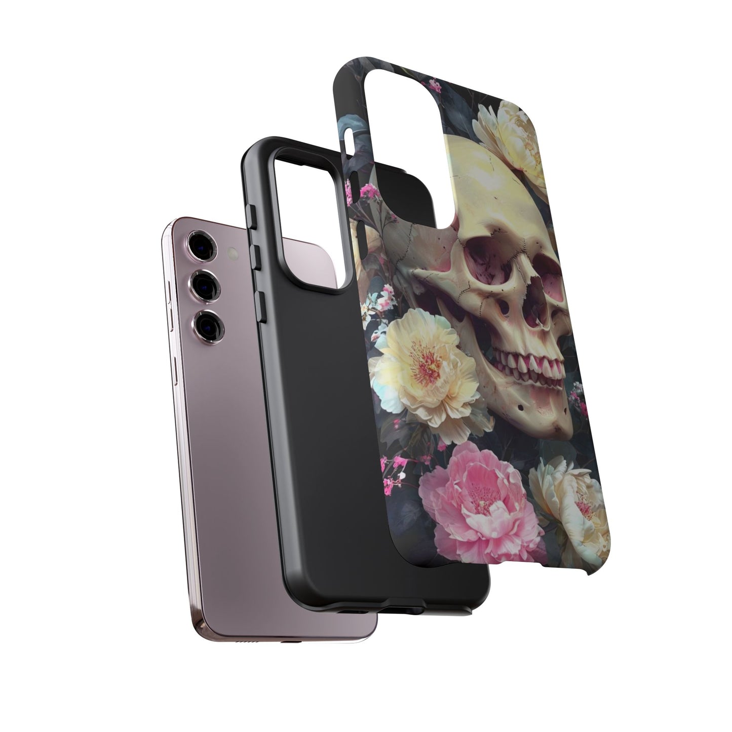 Gothic Floral Skull - Phone Case