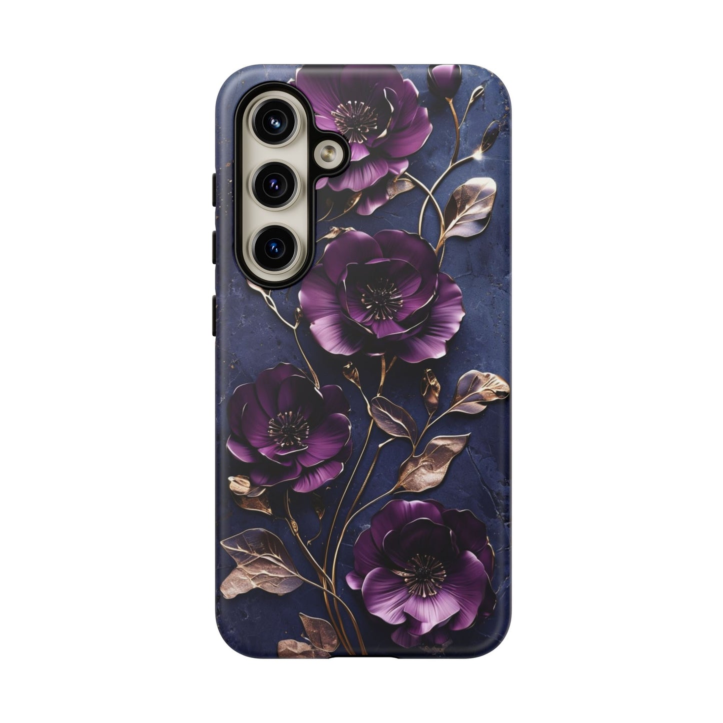 Midnight Purple Floral - Phone Case