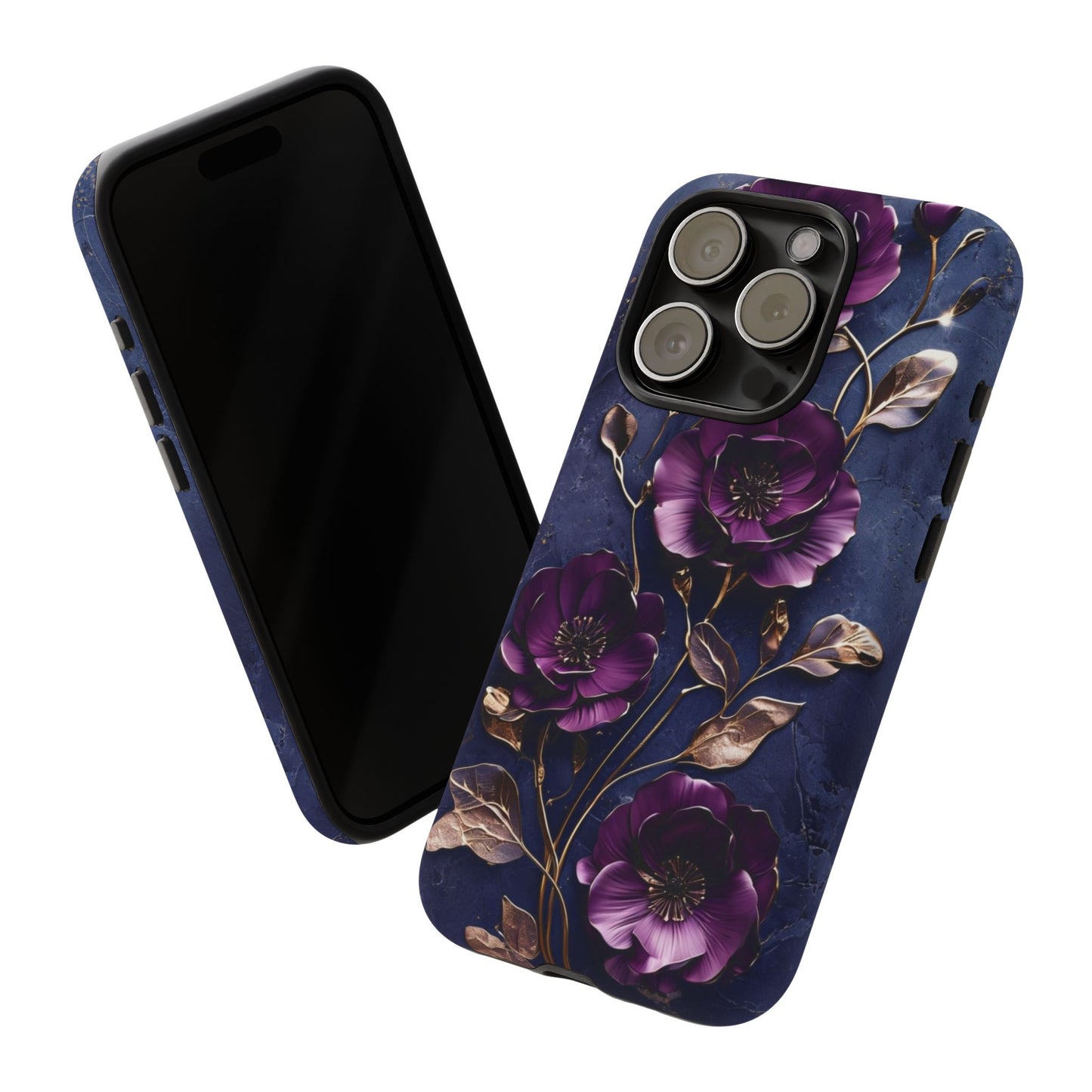 Midnight Purple Floral - Phone Case