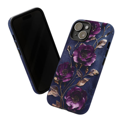 Midnight Purple Floral - Phone Case
