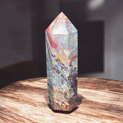 Silicified Wood Point — ~3” Natural Fossil Wood Point (Grounding & Earth Energy)