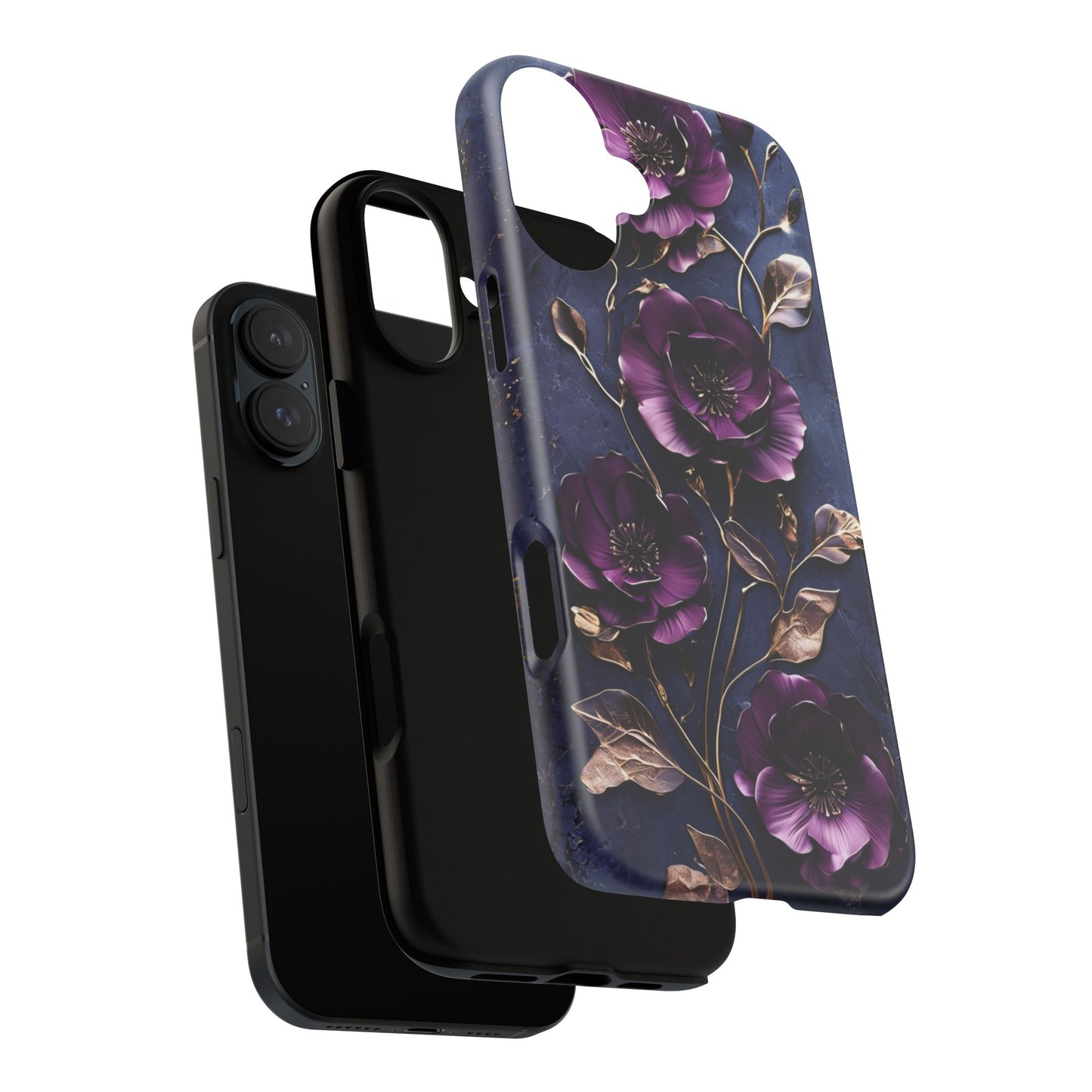 Midnight Purple Floral - Phone Case