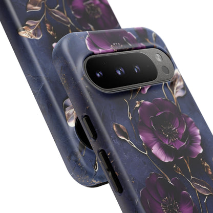 Midnight Purple Floral - Phone Case