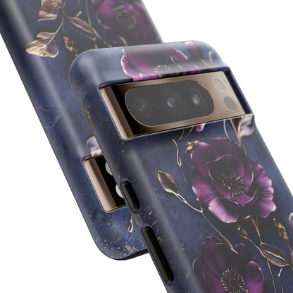 Midnight Purple Floral - Phone Case