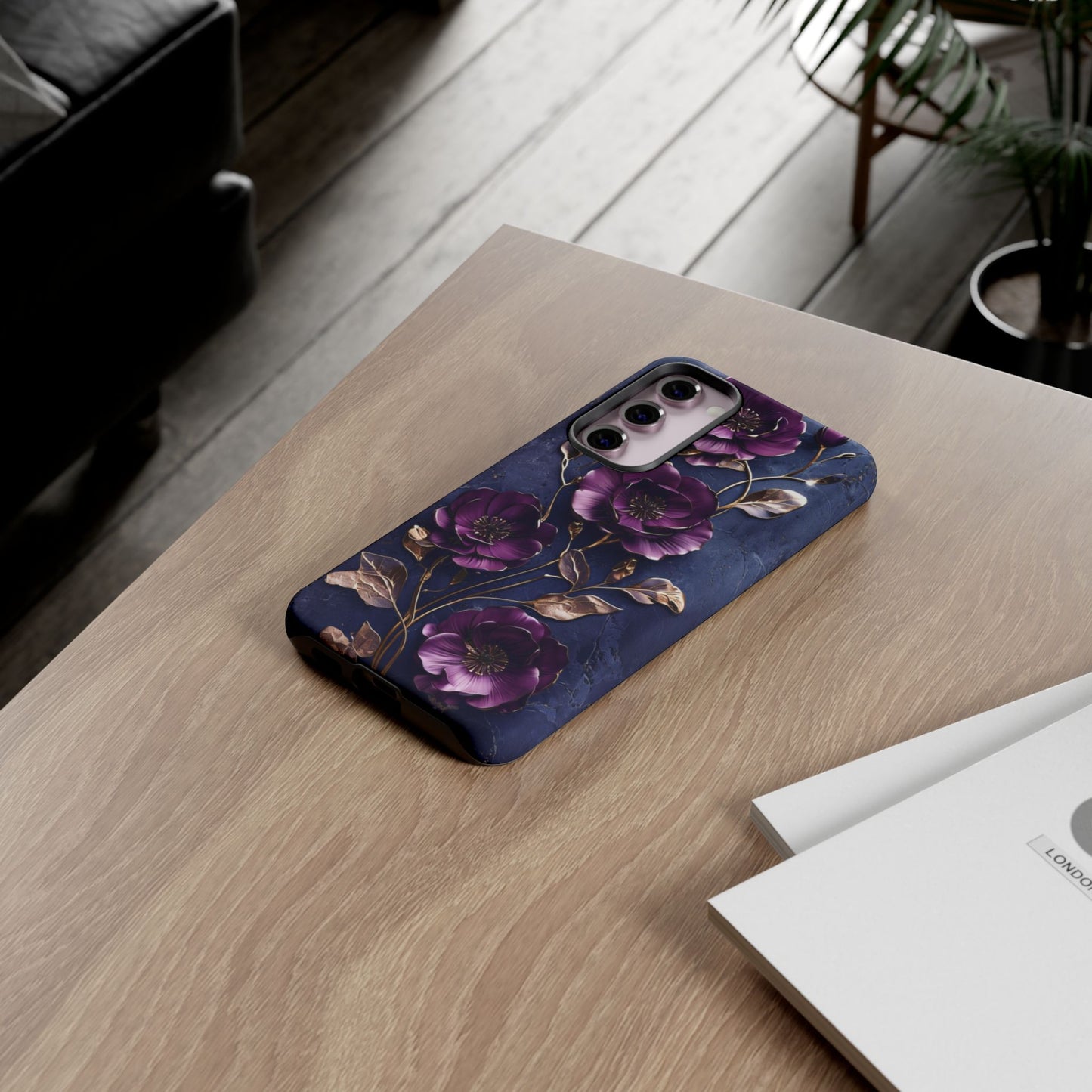 Midnight Purple Floral - Phone Case