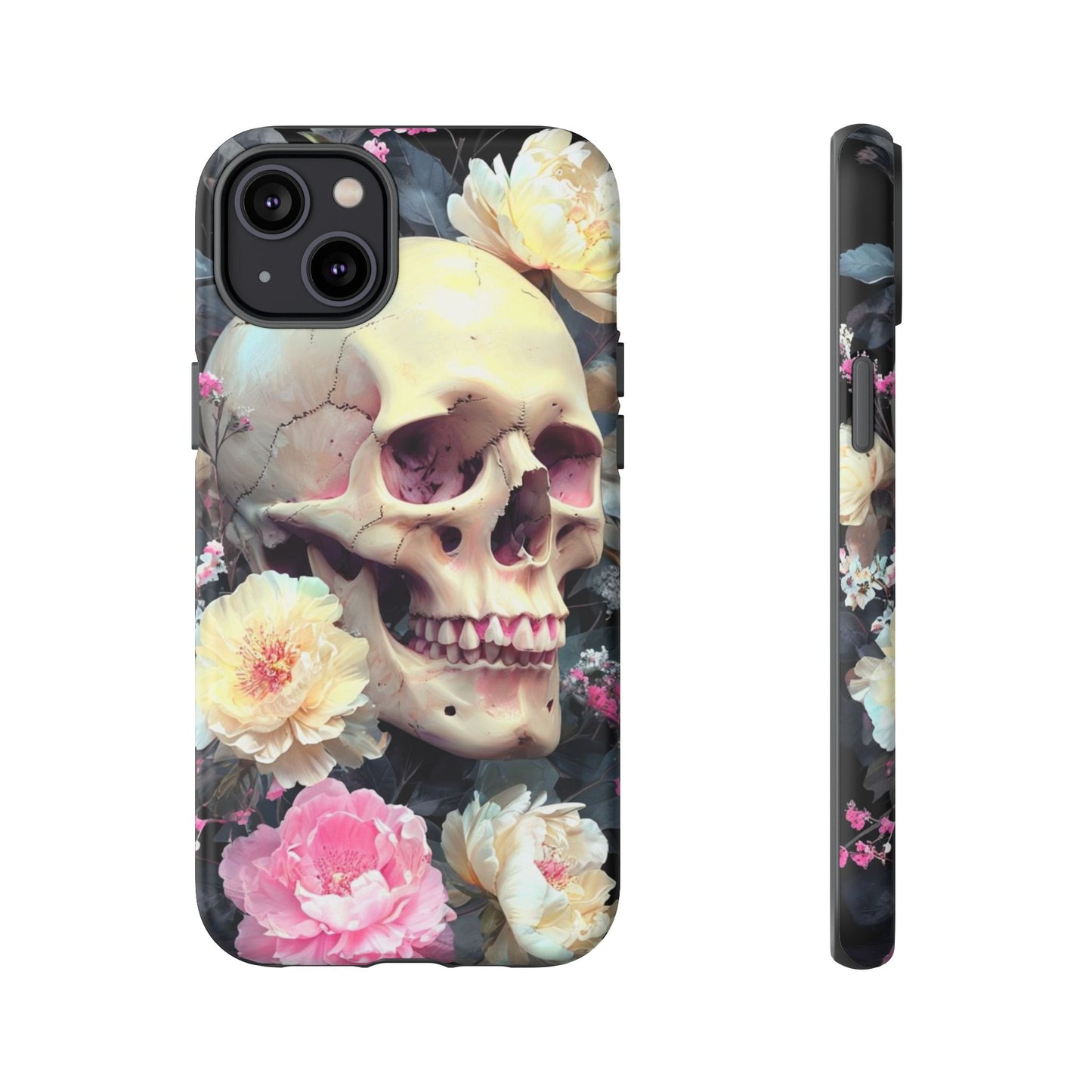 Gothic Floral Skull - Phone Case