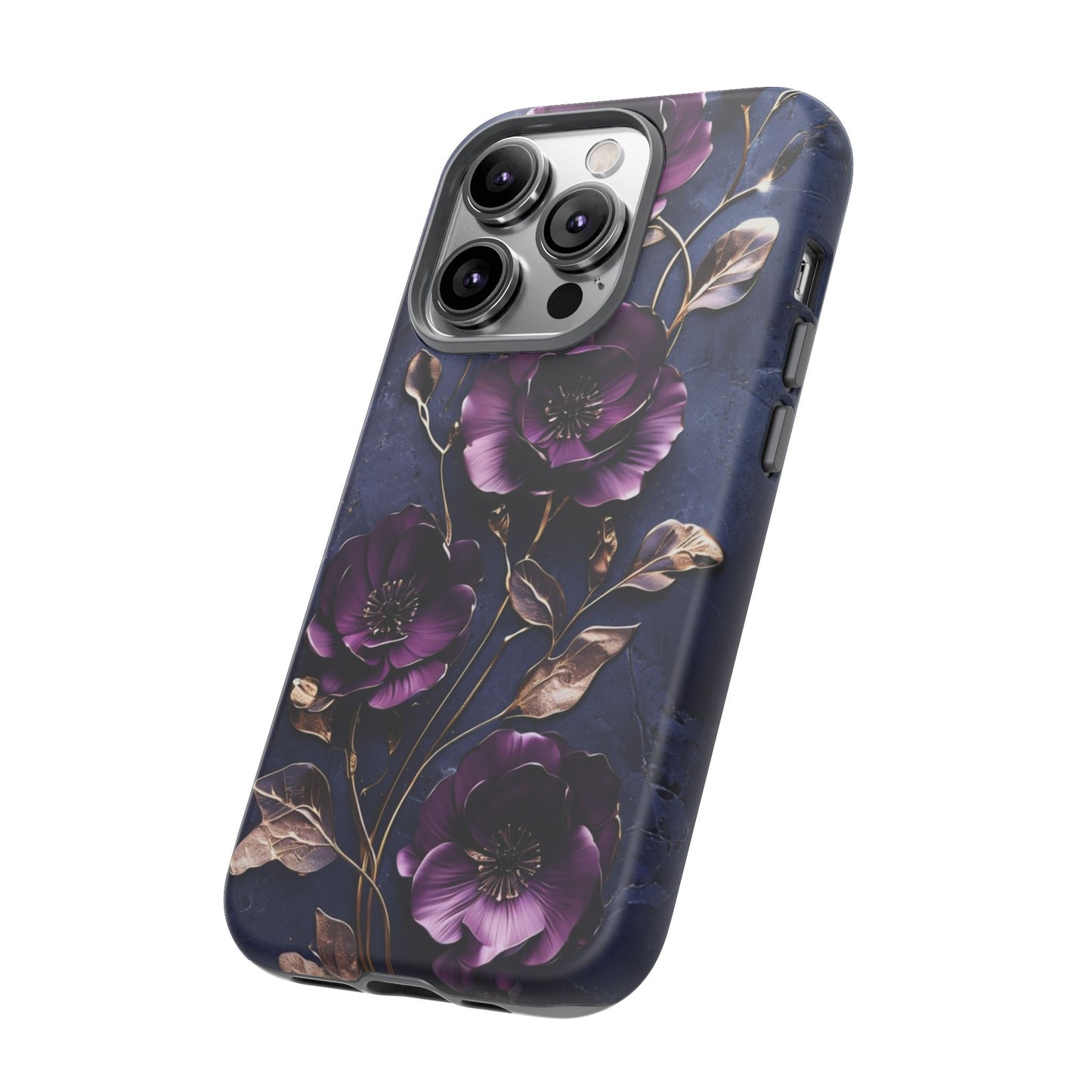 Midnight Purple Floral - Phone Case