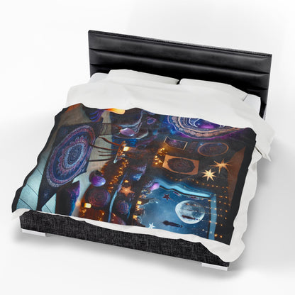 Starlit Sanctuary - Velveteen Plush Blanket