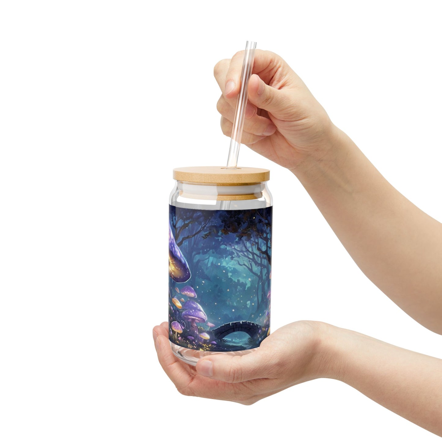 Purple Mushrooms - Sipper Glass