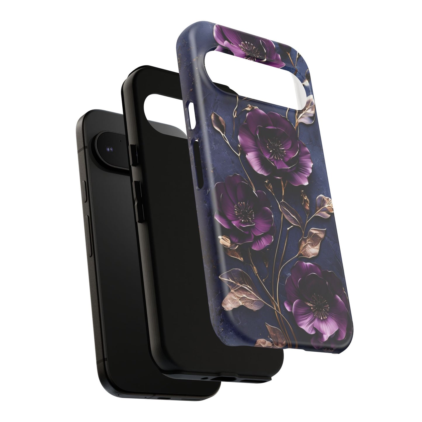 Midnight Purple Floral - Phone Case