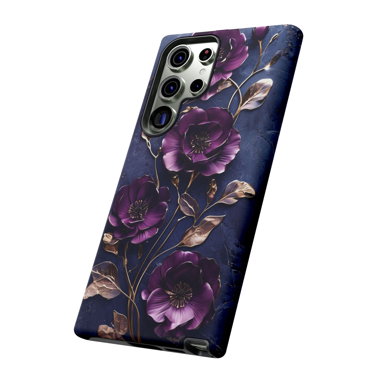 Midnight Purple Floral - Phone Case
