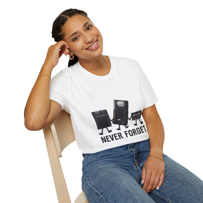 Never Forget Retro Tech - Unisex Softstyle T-Shirt