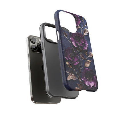 Midnight Purple Floral - Phone Case