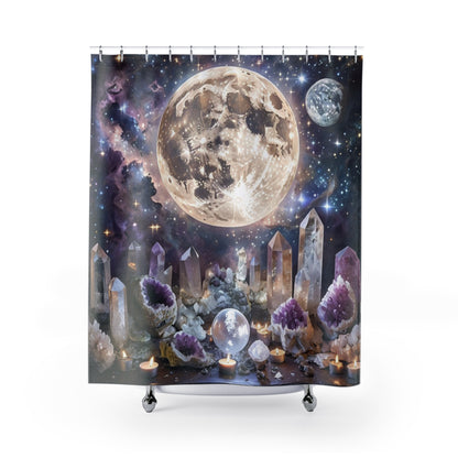 Full Moon & Crystal Energy - Shower Curtain