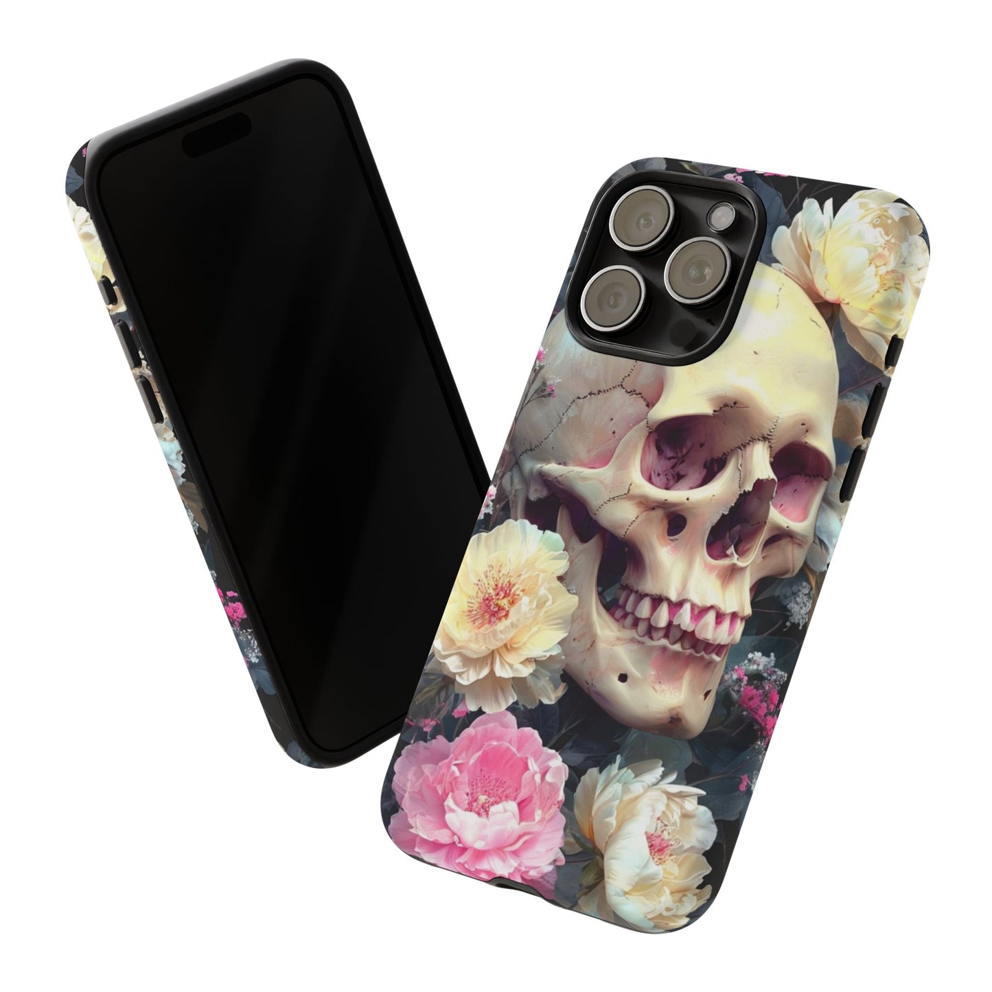 Gothic Floral Skull - Phone Case